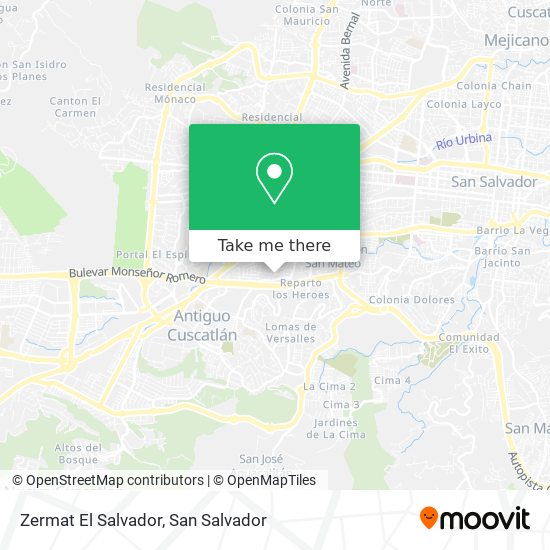 Mapa de Zermat El Salvador