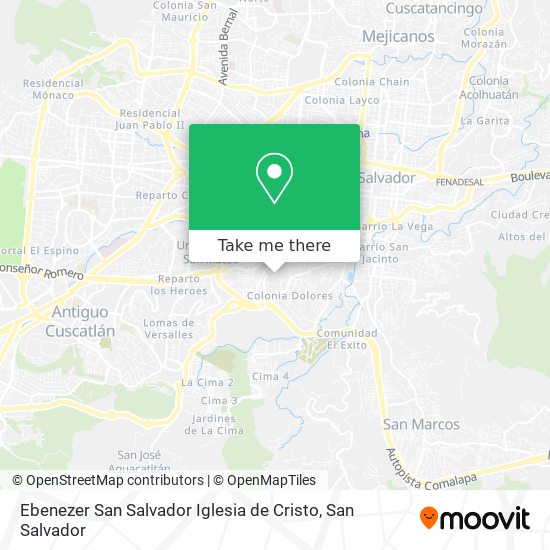 Ebenezer San Salvador Iglesia de Cristo map