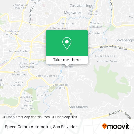 Mapa de Speed Colors Automotriz