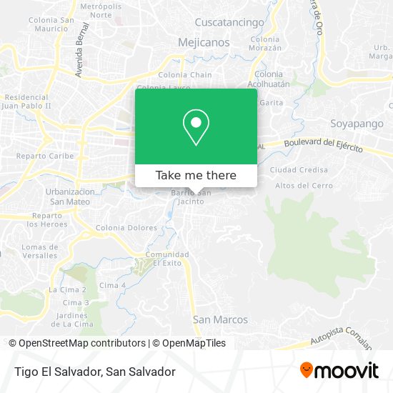 Tigo El Salvador map