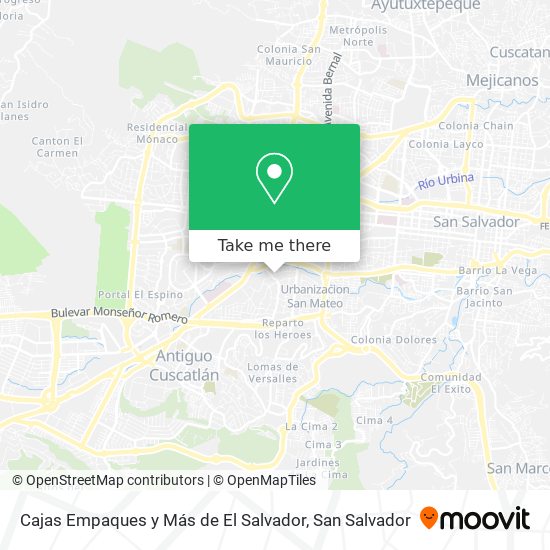 Mapa de Cajas Empaques y Más de El Salvador
