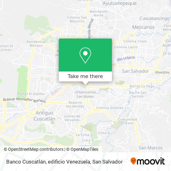 Mapa de Banco Cuscatlán, edificio Venezuela