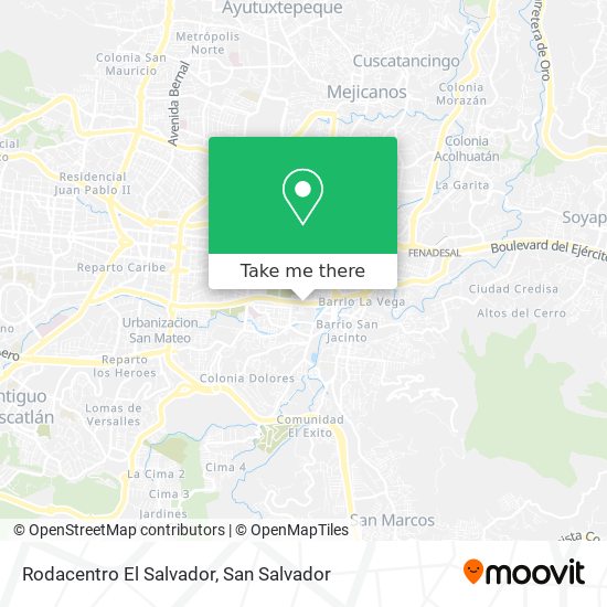 Rodacentro El Salvador map