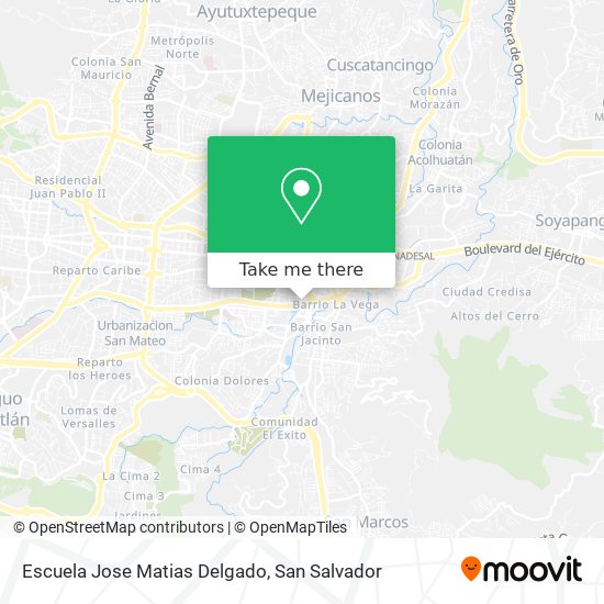 Mapa de Escuela Jose Matias Delgado