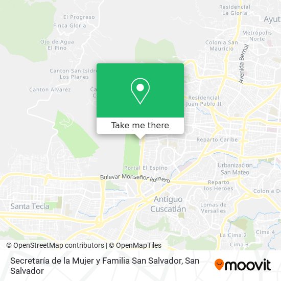 Secretaría de la Mujer y Familia San Salvador map