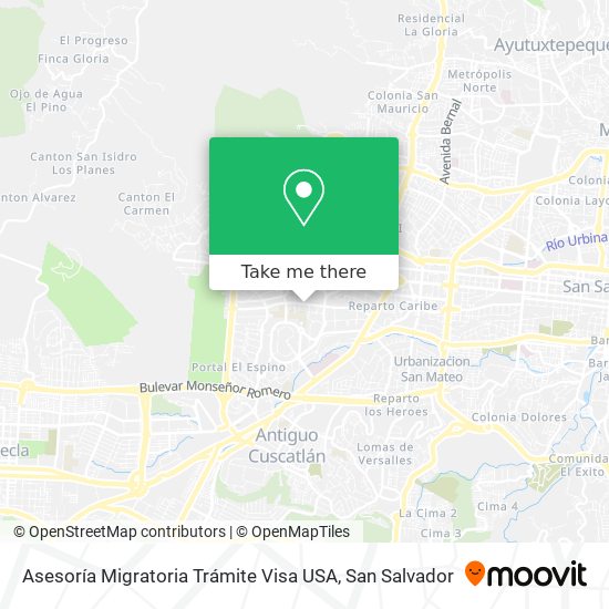 Asesoría Migratoria Trámite Visa USA map