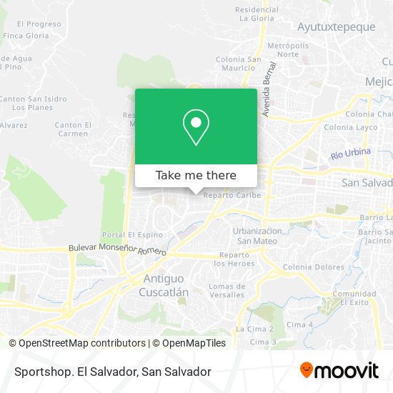 Mapa de Sportshop. El Salvador