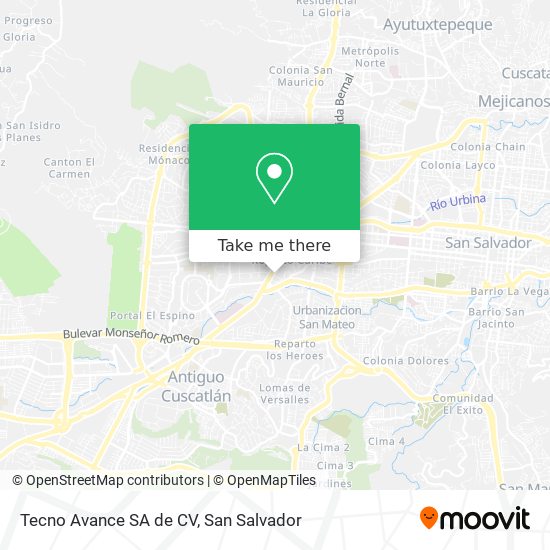 Tecno Avance SA de CV map