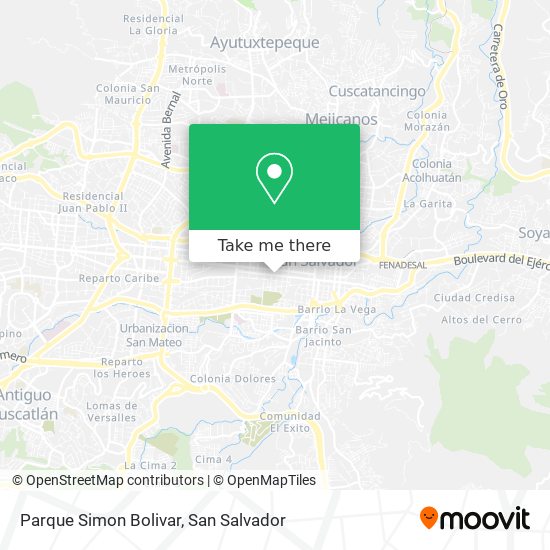 Parque Simon Bolivar map