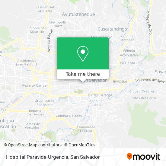 Hospital Paravida-Urgencia map