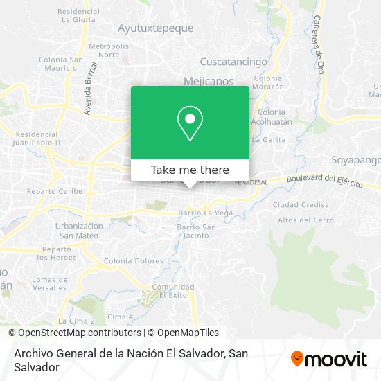 Archivo General de la Nación El Salvador map