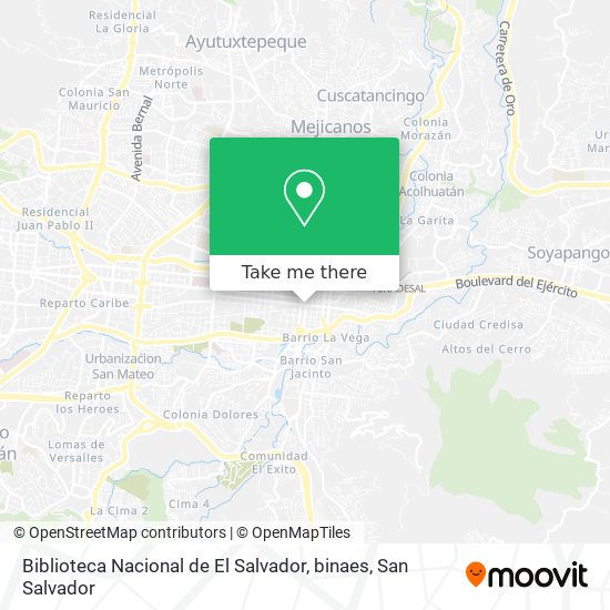 Biblioteca Nacional de El Salvador, binaes map
