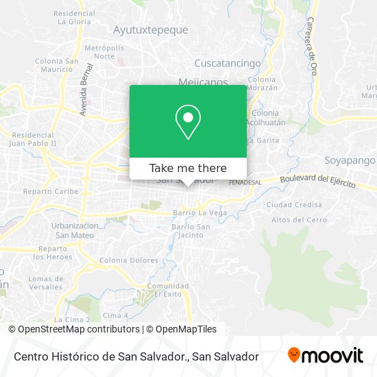 Mapa de Centro Histórico de San Salvador.