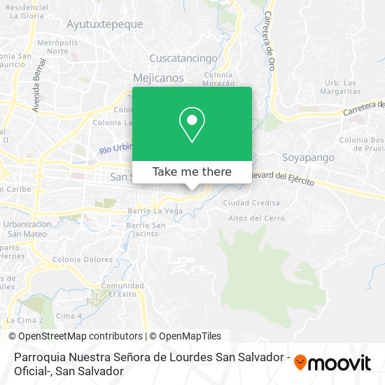 Mapa de Parroquia Nuestra Señora de Lourdes San Salvador -Oficial-