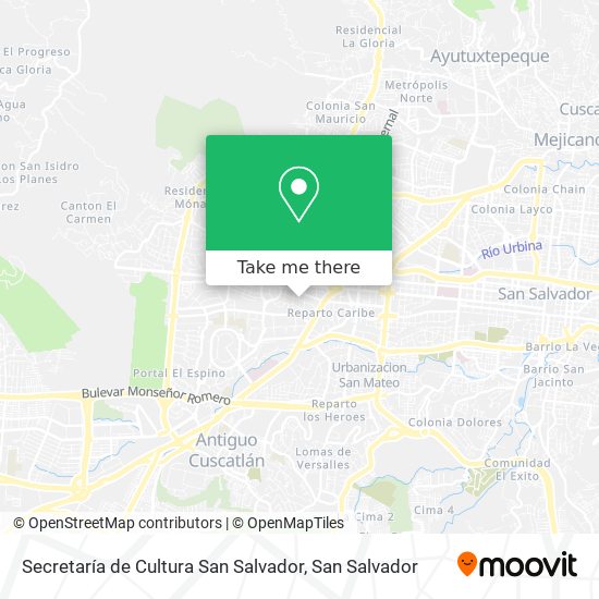 Mapa de Secretaría de Cultura San Salvador