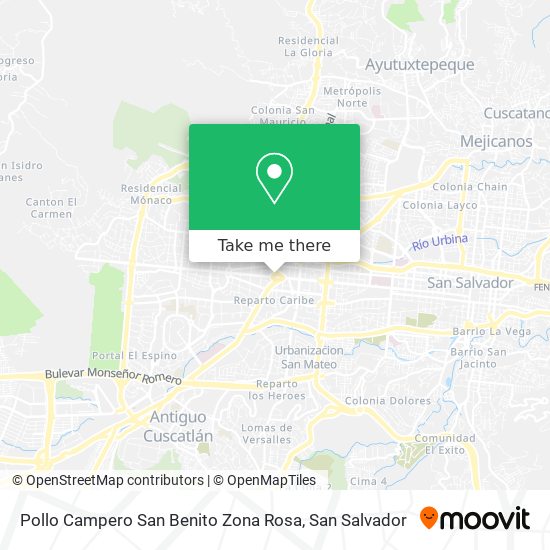 Pollo Campero San Benito Zona Rosa map