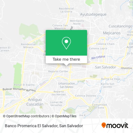 Mapa de Banco Promerica El Salvador