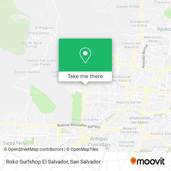 Mapa de Roko Surfshop El Salvador