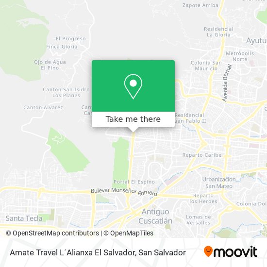 Mapa de Amate Travel L´Alianxa El Salvador