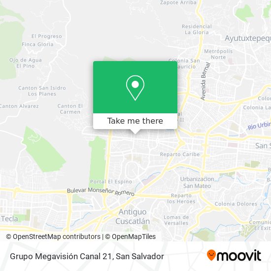 Mapa de Grupo Megavisión Canal 21