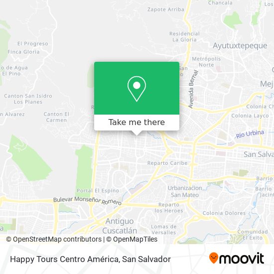 Mapa de Happy Tours Centro América