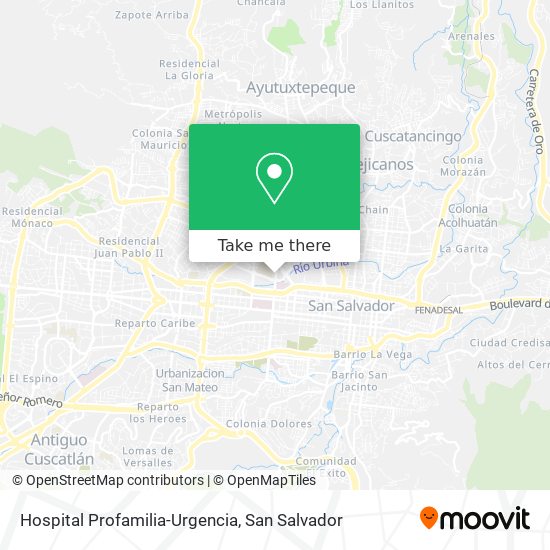 Mapa de Hospital Profamilia-Urgencia