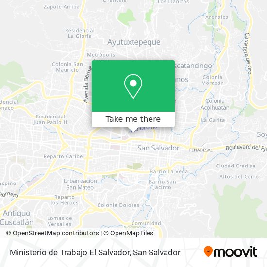 Ministerio de Trabajo El Salvador map