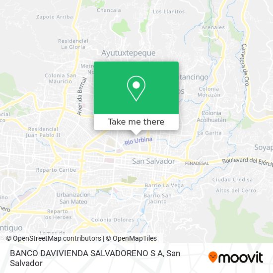 BANCO DAVIVIENDA SALVADORENO S A map