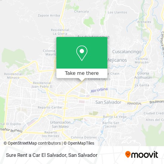 Sure Rent a Car El Salvador map