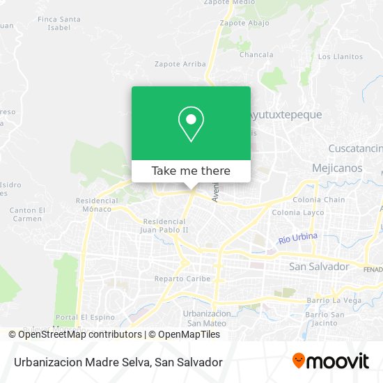 Urbanizacion Madre Selva map