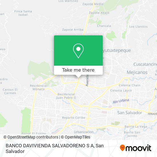 BANCO DAVIVIENDA SALVADORENO S A map