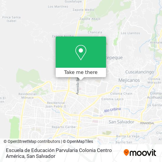 Mapa de Escuela de Educación Parvularia Colonia Centro América