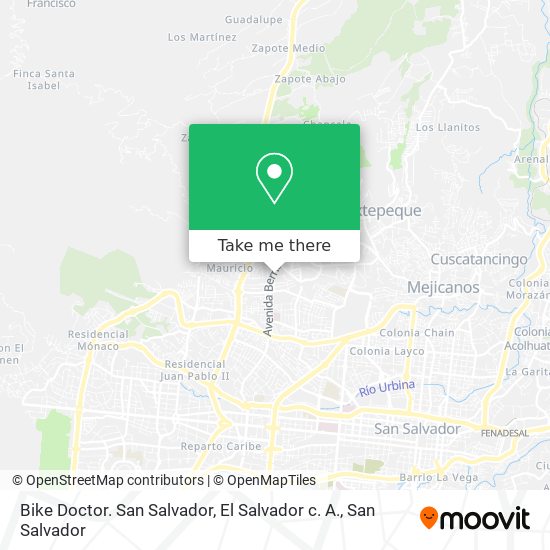 Bike Doctor. San Salvador, El Salvador c. A. map