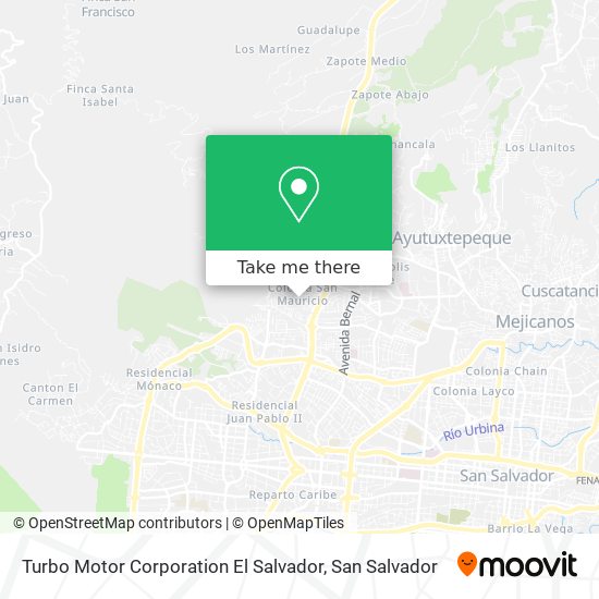 Turbo Motor Corporation El Salvador map