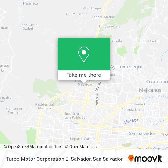 Mapa de Turbo Motor Corporation El Salvador