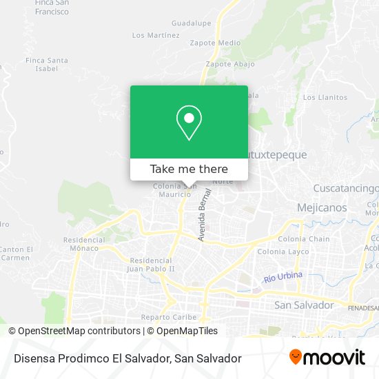 Disensa Prodimco El Salvador map