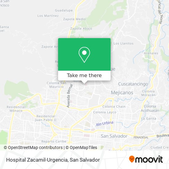 Mapa de Hospital Zacamil-Urgencia