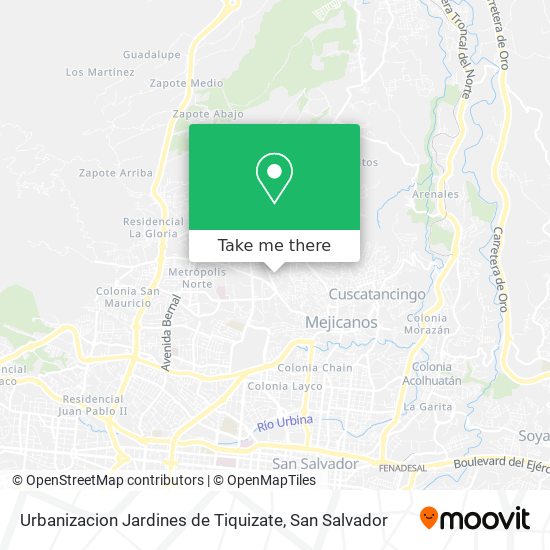 Mapa de Urbanizacion Jardines de Tiquizate