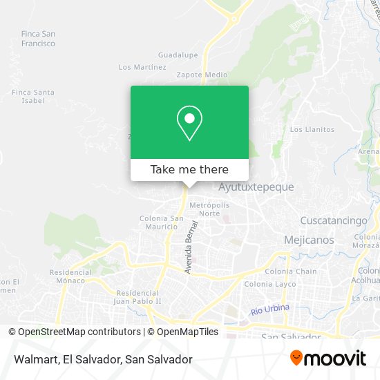 Mapa de Walmart, El Salvador