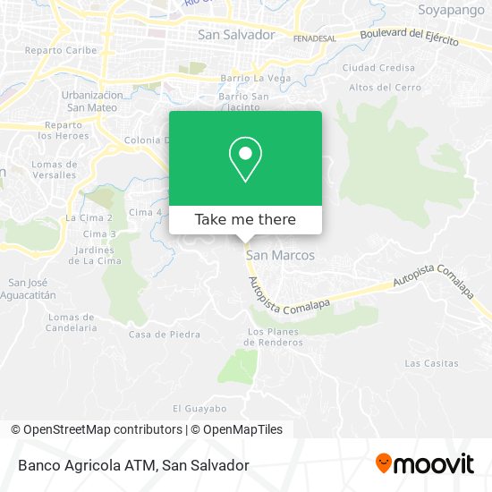 Banco Agricola ATM map