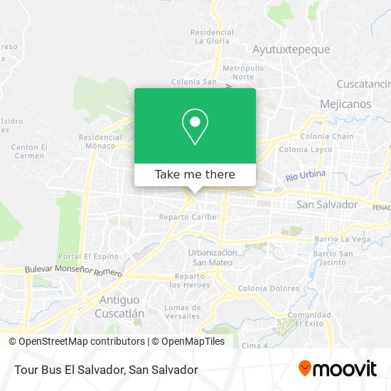 Mapa de Tour Bus El Salvador