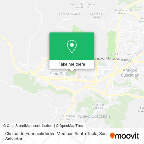 Mapa de Clinica de Especialidades Medicas Santa Tecla