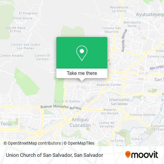 Union Church of San Salvador map