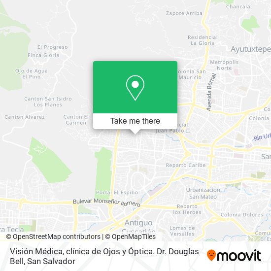 Visión Médica, clínica de Ojos y Óptica. Dr. Douglas Bell map