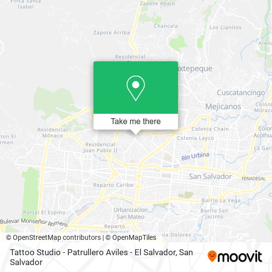 Mapa de Tattoo Studio - Patrullero Aviles - El Salvador