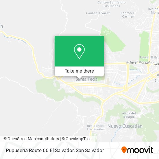 Mapa de Pupusería Route 66 El Salvador