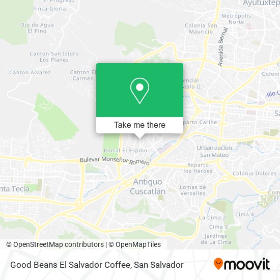 Good Beans El Salvador Coffee map