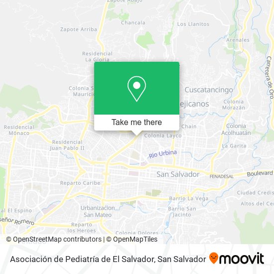 Asociación de Pediatría de El Salvador map