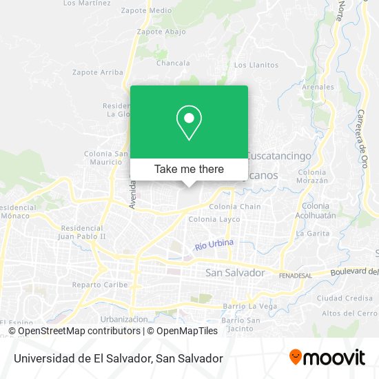 Mapa de Universidad de El Salvador