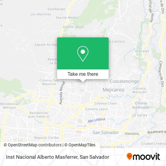 Inst Nacional Alberto Masferrer map